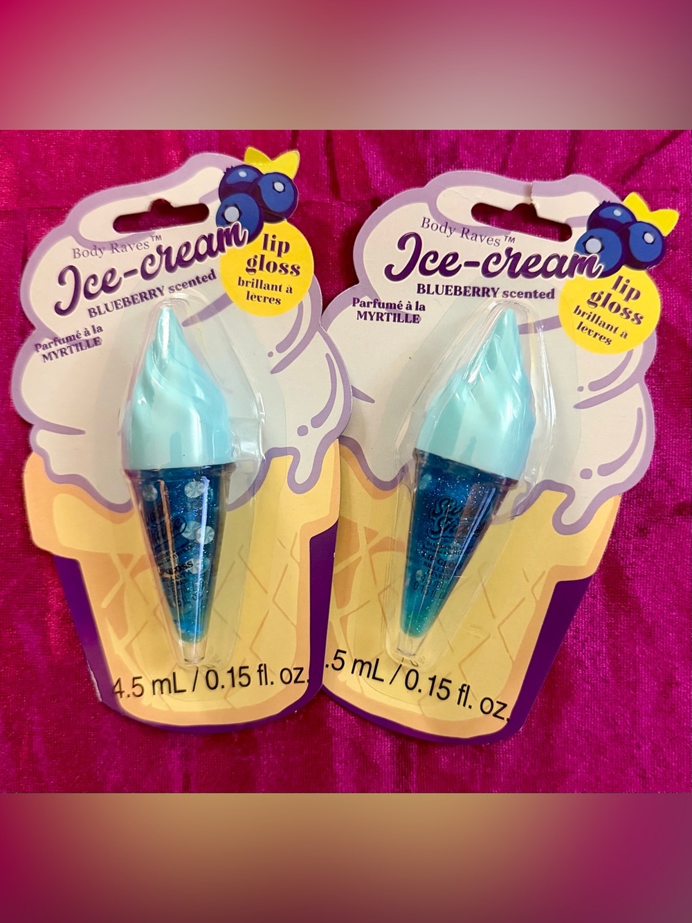 Ice-cream Blueberry Scented Blue Lip Gloss - Blue